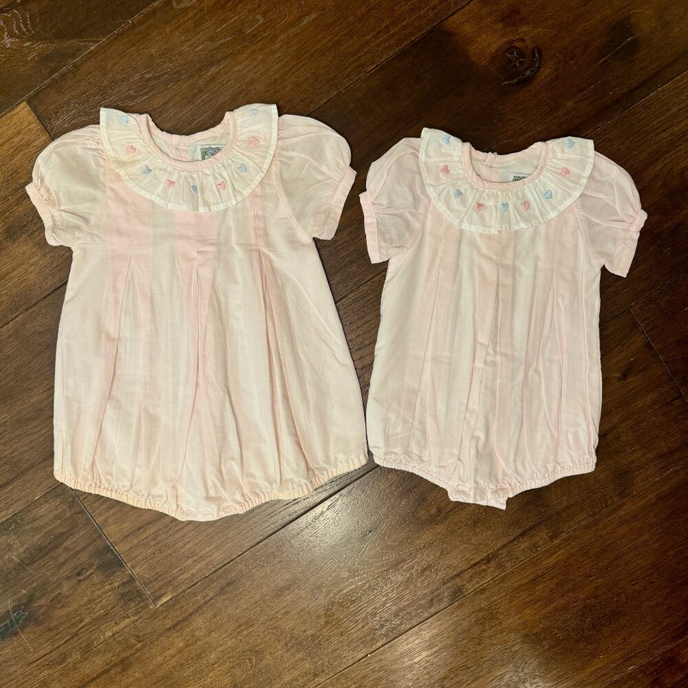 Christian Elizabeth Co. - Light Pink Bubble w/ Embroidered Hearts on Collar